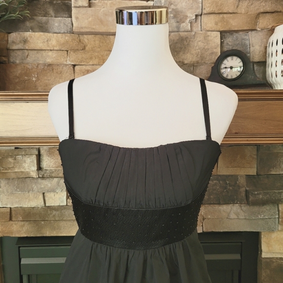 BCBG Max Azria beaded taffeta black party dress - Picture 2 of 15